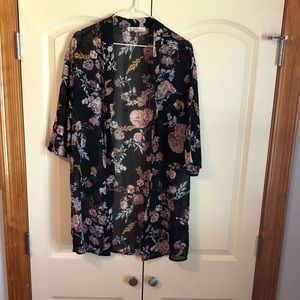 WALLFLOWER black sheer kimono